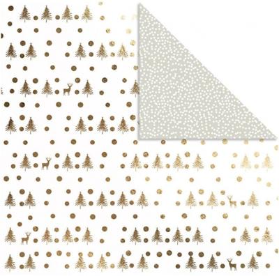 Vivi Gade Design papier, herten en stippen, vel 30,5x30,5 cm, 180 gr, goud, 3 vel/ 1 doos