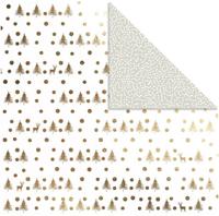 Vivi Gade Design papier, herten en stippen, vel 30,5x30,5 cm, 180 gr, goud, 3 vel/ 1 doos - thumbnail