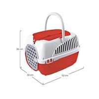 Bama pet transportbox 52x33x34 cm rood/zilver - thumbnail