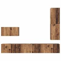 Tv-meubelset 4 pcs Oud hout 30.5 x 30 x 110 cm Bewerkt hout - thumbnail