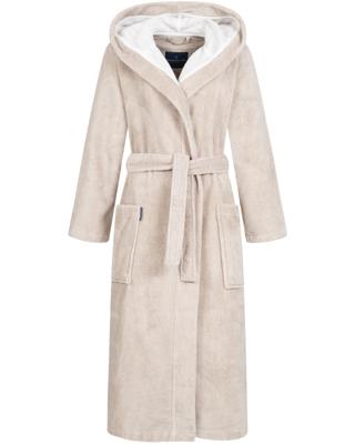 Morgenstern Morgenstern damesbadjas met capuchon Geena 2 zand Maat M