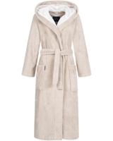 Morgenstern Morgenstern damesbadjas met capuchon Geena 2 zand Maat M - thumbnail