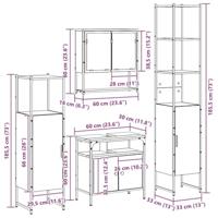 4-delige badkamermeubelset in artisan eiken. - thumbnail