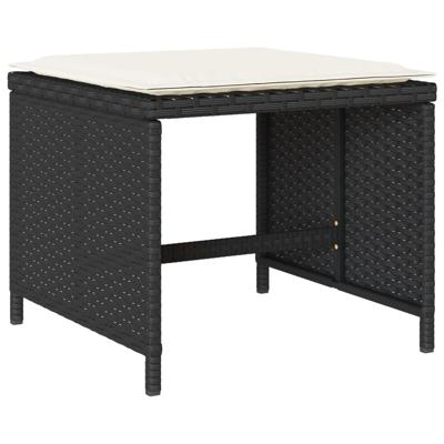 9-delige Tuinset poly rattan zwart - thumbnail