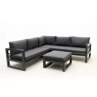 Vita Grosso loungeset hoekbank Zwart - thumbnail