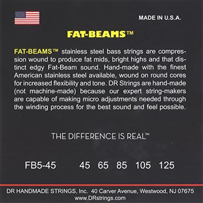 DR Strings FB5-45 Fat-Beams Medium 45-125 5-snarige basgitaarsnaren