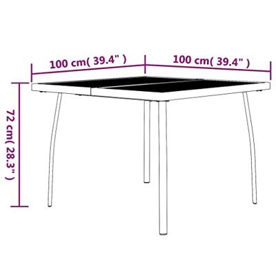 Tuintafel 100x100x72 cm staalgaas antracietkleurig Tuintafel 100x100x72 cm staalgaas antracietkleurig