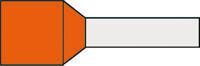 Geïsoleerde Adereindhuls 4qmm Oranje penlengte = 10mm - thumbnail