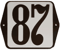 Huisnummer naambordje standaard 15x12 cm nummer 87 - Warentuin mix - thumbnail