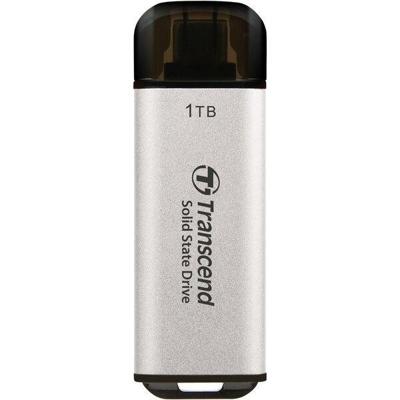 Transcend ts1tesd300s esd300s external ssd, 1 tb, usb type-c, 10 gbps, 1050/ 950 mb/s, silver