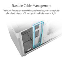 Asus Prime AP201 MicroATX Mini-tower PC-behuizing Wit - thumbnail