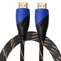 1.8m HDMI 1.4 Version 1080P Woven Net Line Blue Black Head HDMI Male to HDMI Male Audio Video Connector Adapter Cable - thumbnail
