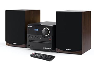 SHARP XLB517DBR Mirco-geluidssysteem 45W (digitale radio met DAB, DAB+ en FM/FM-radio, Bluetooth, USB, CD, MP3), bruin