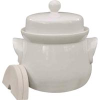 3240 Mini-Gärtopf creme 4,0 l mit Deckel und Steinen Fermentatiepot - thumbnail