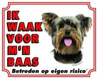 Yorkshire Terrier Waakbord - Ik waak voor mijn baas - thumbnail