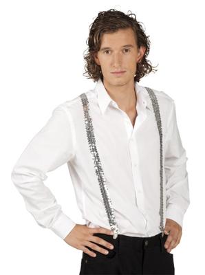 Pailletten bretels zilver