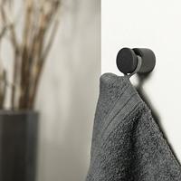 Handdoekhaak Tiger Bold Medium Rond Mat zwart - thumbnail