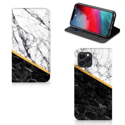 Apple iPhone 11 Pro | Standcase | Marmer Wit Zwart - Origineel Cadeau Man Apple iPhone 11 Pro | Standcase | Marmer Wit Zwart - Origineel Cadeau Man