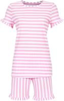 Katoenen shortama roze strepen - thumbnail