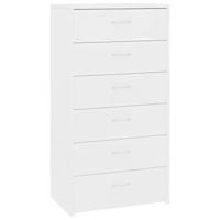 Dressoir met 6 lades 50x34x96 cm bewerkt hout wit - thumbnail