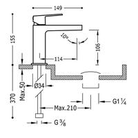 Wastafelmengkraan Tres Project 1-Hendel Uitloop Recht 10.6 cm Rond RVS - thumbnail