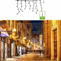 LED gordijn 2x0.4M 72/4 LED lampjes op een wit koppelbaar snoer 3000K warm wit & warm wit twinkel - thumbnail