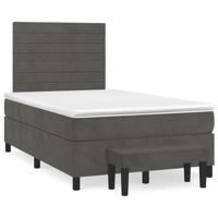Boxspring met matras fluweel donkergrijs 120x190 cm - thumbnail