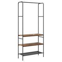 Kledingrek met planken Oud hout 77 x 30 x 171 cm Bewerkt hout - thumbnail