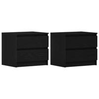 Nachtkastje 2 pcs Zwart eiken 50 x 40 x 43.5 cm Bewerkt hout - thumbnail
