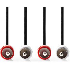 Nedis CAGL24200BK10 Stereo-audiokabel 2x Rca Male 2x Rca Male Vernikkeld 1.00 M Rond Zwart Label