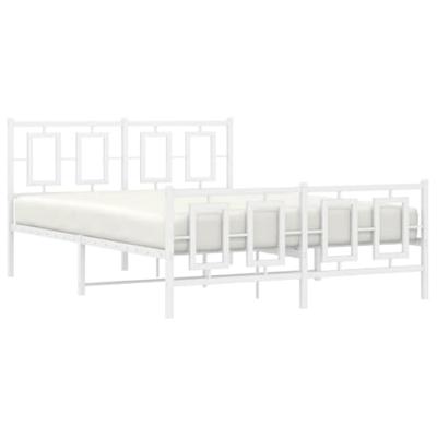 Bedframe met hoofd- en voeteneinde metaal wit 140x200 cm Bedframe met hoofd- en voeteneinde metaal wit 140x200 cm