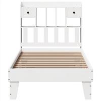 Bedframe zonder matras massief grenenhout wit 75x190 cm - thumbnail