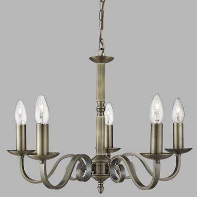 Searchlight Landelijke kroonluchterRichmond 5-lichts 52cm antiek brons - 1505-5AB