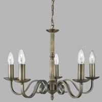 Searchlight Landelijke kroonluchterRichmond 5-lichts 52cm antiek brons - 1505-5AB - thumbnail