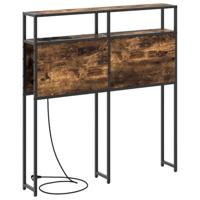 Opberghoofdbord met plank Gerookt eiken 90 cm Bewerkt hout - thumbnail