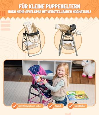Moderne poppenstoel - Beertjes Beige