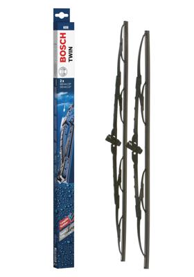 Bosch ruitenwissers Twin 608 - Lengte: 600/550 mm - set wisserbladen voorzijde 608 Bosch ruitenwissers Twin 608 - Lengte: 600/550 mm - set wisserbladen voorzijde 608