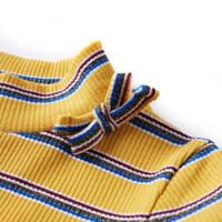 Kindershirt met lange mouwen gestreept 128 okerkleurig - thumbnail