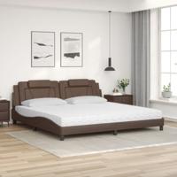 Bed met matras kunstleer bruin 200x200 cm - thumbnail