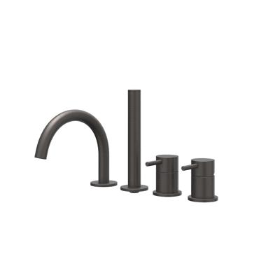 Badrandcombinatie IVY Concord 4-gats Mengkraan Met Uittrekbare Handdouche Draaibare Uitloop RVS316 Geborsteld Carbon Black PVD