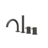 Badrandcombinatie IVY Concord 4-gats Mengkraan Met Uittrekbare Handdouche Draaibare Uitloop RVS316 Geborsteld Carbon Black PVD - thumbnail