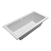 Wiesbaden Santino SQ inbouw duo ligbad 180x80x49 cm acryl glans wit - thumbnail