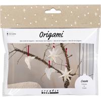 Creativ Company Mini hobbyset origami, duiven/sterren, donkerrood, off-white, 1 doos - thumbnail