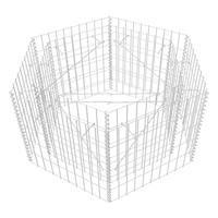 VidaXL Gabion plantenbak verhoogd zeshoekig 100x90x50 cm - thumbnail