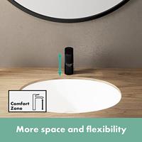 Hansgrohe Vernis Blend wastafelkraan 108 coolstart met waste mat zwart 71585670 - thumbnail