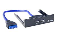 Connectland KIT-3.5'-USB-V3-2P stiftstrip (2 poorten, USB V3.0), zwart - thumbnail