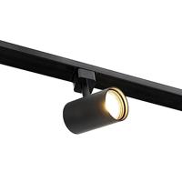 QAZQA 1-fase railsysteem zwart met 4 spots en I voeding vierkant - - thumbnail