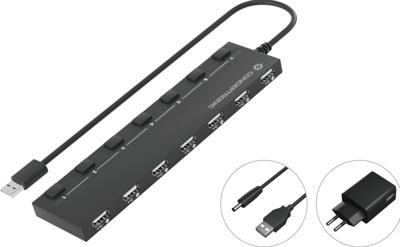 Conceptronic HUBBIES08BP interface hub USB 2.0 480 Mbit/s Zwart Conceptronic HUBBIES08BP interface hub USB 2.0 480 Mbit/s Zwart