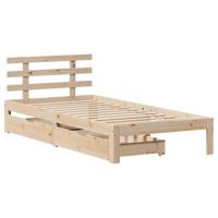 Bedframe met lades massief grenenhout 75x190 cm - thumbnail