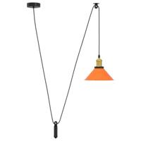 Hanglamp in hoogte verstelbaar E27 22cm metaal glanzend oranje - thumbnail